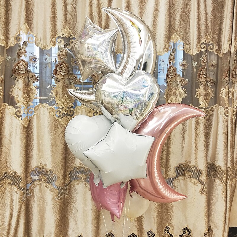Network Creativity Says White Star Moon Balloon Birthday Party Proposal Marriage Room Mall Helium Floating Air Balloon