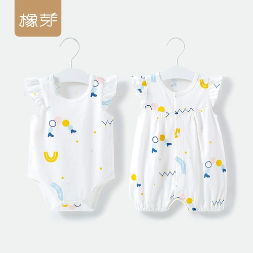 Детская хлопковая летняя одежда для девочек для новорожденных, боди
