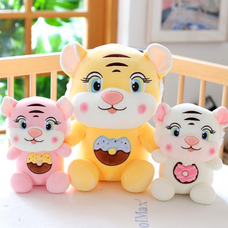 Cute Donut Tiger Paparazzi Tiger Year Mascot Fur Suede Toy Zodiac Toy Zodiac Tiger Doll Cloth Doll Annual Meeting Gift