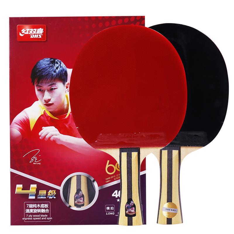 Red Double Happy Four Star Table Tennis Racket T4002 Freak 3 Competition Training Private Ping-Pong Bat Single Pat 1 dress