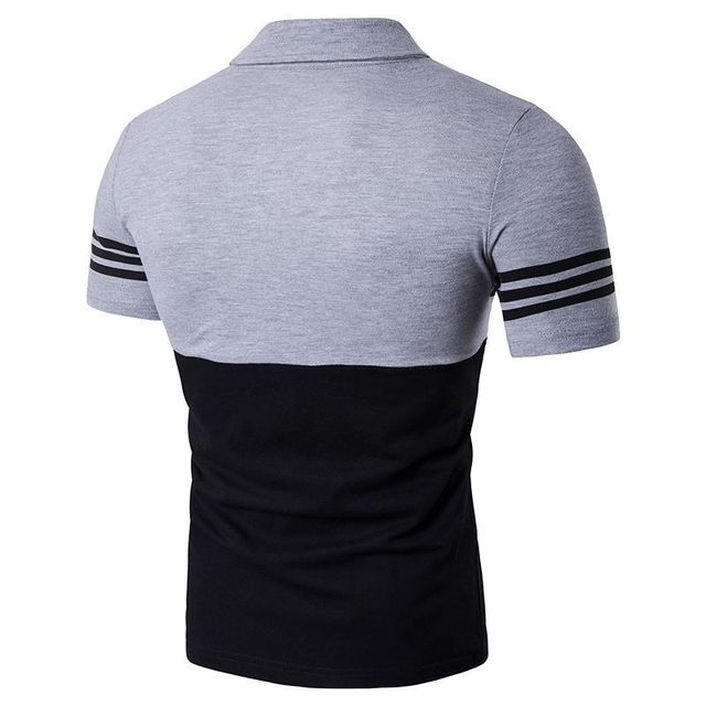 SummerMensCasualPoloShirts summer men's striped short-sleeved T-shirt lapel t-shirt for men