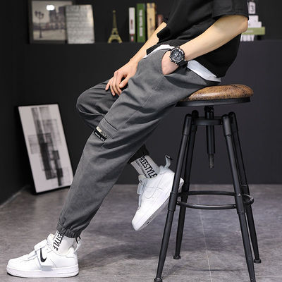 男士春季工装裤宽松束脚裤休闲百搭卫裤长裤