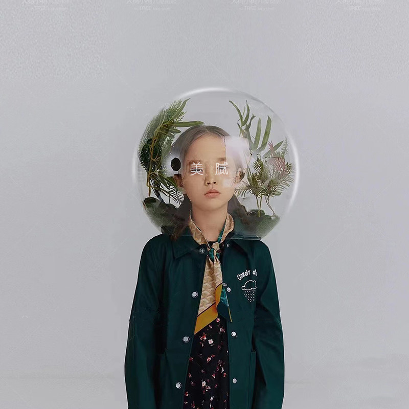 Photo decoration shooting acrylic ball plastic transparent hollow ball head cover space non-glass prop bubble ball