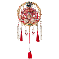 Yanyuan Long Xiang Shou Chi group fan wedding bride red diy material package handmade wedding high-end fan