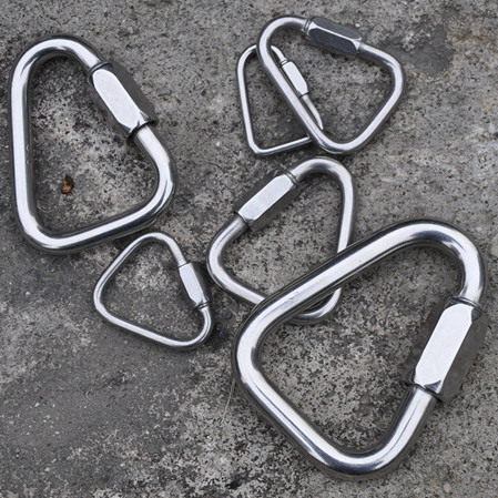 316 stainless steel material mountaineering lock rescue triangle buckle connection buckle rock climbing buckle triangular lock quick hanging buckle