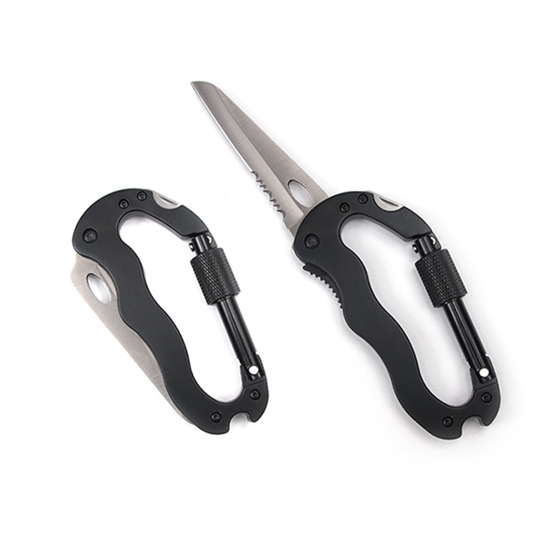 Outdoor multifunction climbing buckle small knife multipurpose hanging buckle knife folding knife quick hanging lock catch folding tool bearing buckle
