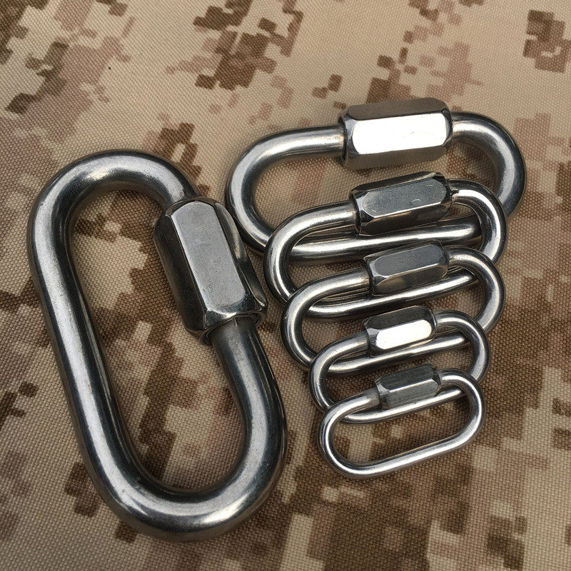 Outdoor carabiner Camping climbing main lock Safety buckle Lock buckle Mei Long lock bolt Dog chain Cart load-bearing buckle