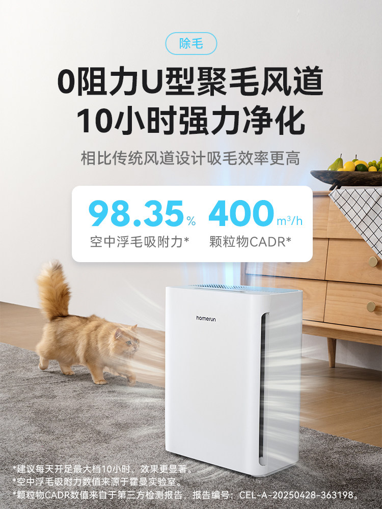 Hörmann Pet Air Purifier S1 Wifi Version Deodorizes, Disinfects, Removes Floating Hair and Allergens, Automatic Device for Cats and Dogs