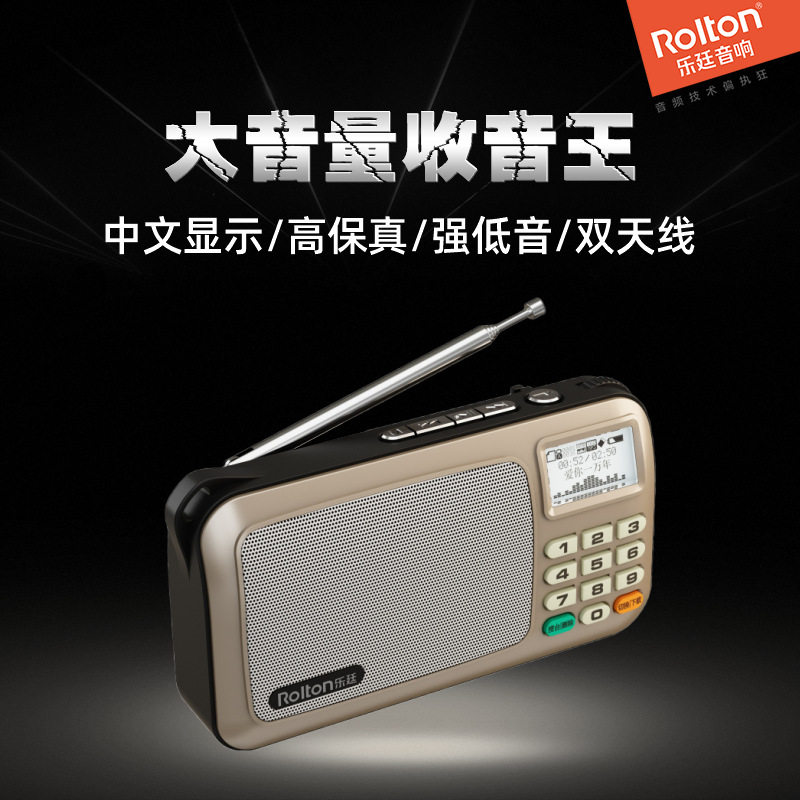 Rollton Lotte W505 Seniors Mini Small Sound Portable MP3 Player Lyrics Display Card SPEAKERS