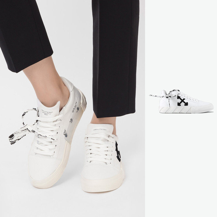 OFF WHITE black arrow canvas sneakers LOW VULCANIZED positive code OWIA178F21-FAB002