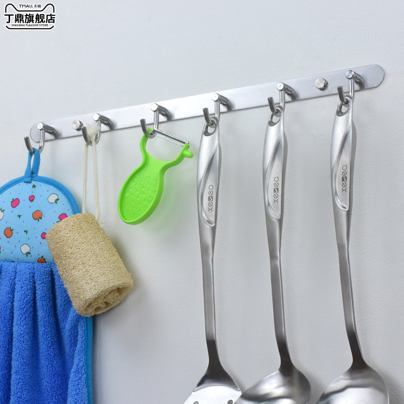 Solid 304 stainless steel kitchen hook under the whole cabinet draw wire frame wall suspension ceiling hook without punching hole