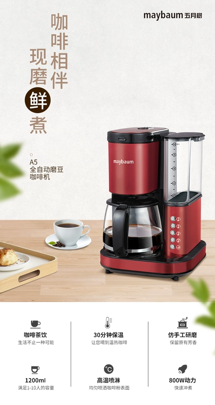 Máy xay cà phê tự động Đức maybaum / May cây A5 hiện đang xay đậu 10 chén nấu một máy Mỹ - Máy pha cà phê