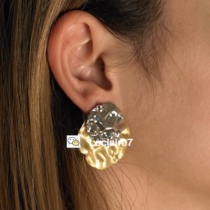 Multiple Collection 2 Dutch niche Peet Dullaert 24k gold plated texture brass stud earrings