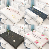 Tablecloth waterproof and oil-proof disposable table cloth Nordic light luxury Net red tea mat rectangular desk ins Wind students