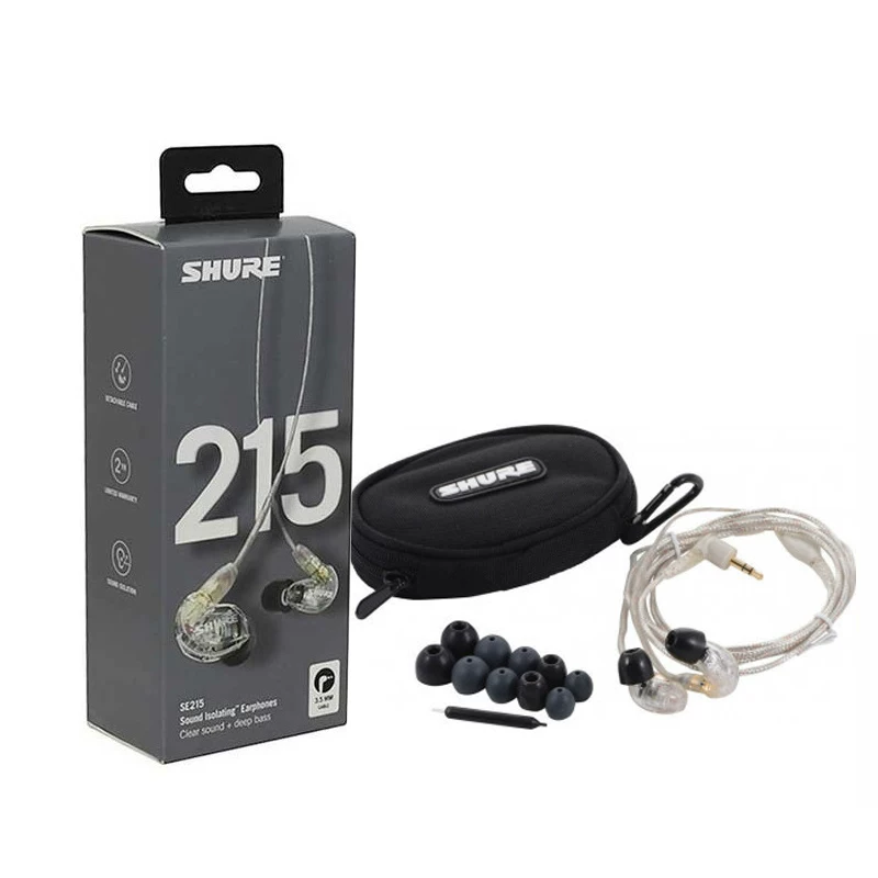Shure SE215 наушники-вставки с изоляцией звука, проводные наушники высокого качества