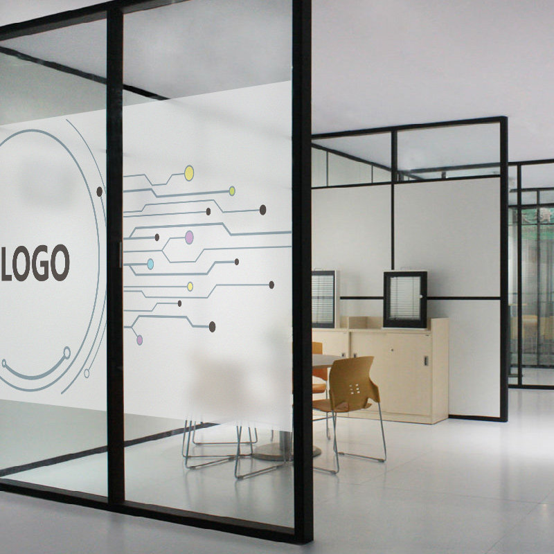 Technology era company frosted glass adhesive film office doors and windows partitions glass stickers for commercial hall glass stickers
