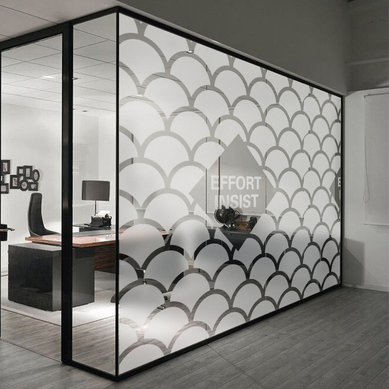Customised Business Commercial Transparent Electrostatic Film Office Room Glass Partition Collision Avoidance decorative adhesive film