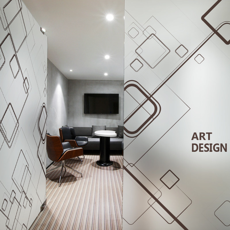 Dynamic grid fashion personality office glass sticker commercial company partition glass door glass film