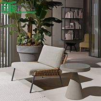 Nordic Outdoor Vines Folk choreography Single sofa Small tea table Composition Designer Creativity Vine Chair Patio Balcony Hotel