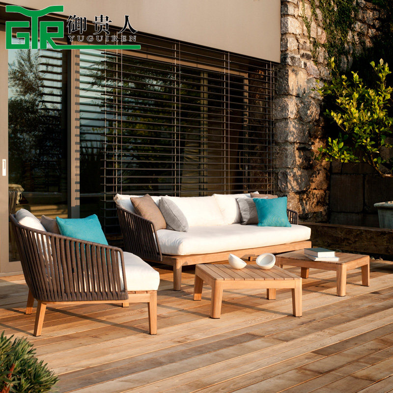 High End Luxury luxury sofa Sofa Tea Table Combo Hotel Villa with innate chair patio Courtyard Rattan sofa