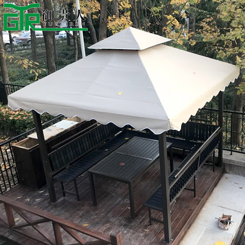 Gazette outdoor garden solid wood cabin assembly garden grapeframe pavilion four corner tent tea booth