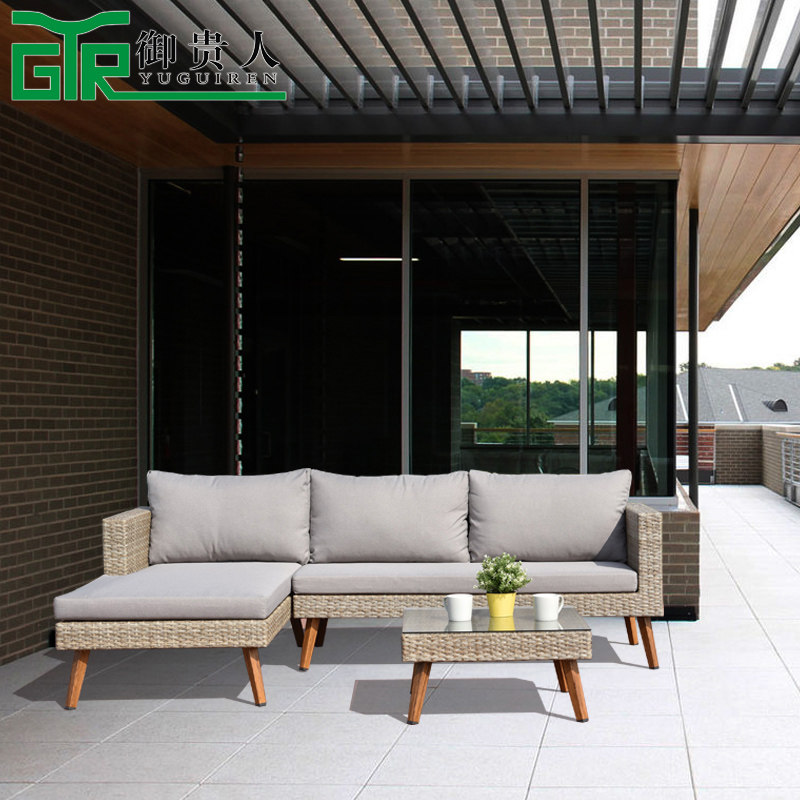 Mikio People Outdoor Furniture Rattan Choreography Sofa Combined Patio Open-air Greenhouse Waterproof Sunscreen Rattan Furniture Cane
