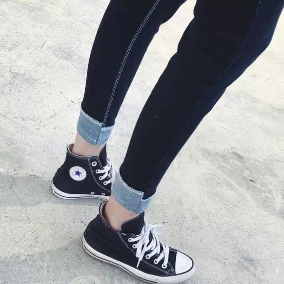 Mùa xuân và thu đông chín điểm quần jeans nữ 2018 phiên bản Hàn Quốc mới của người gầy chân cao eo đen hoang dã học sinh dài