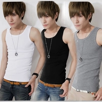 Áo vest nam mùa hè co giãn bó sát áo liền thân màu trắng trống cotton vest nam vest thể thao chạm đáy áo sơ mi nam bộ vest nam cho người trung tuổi