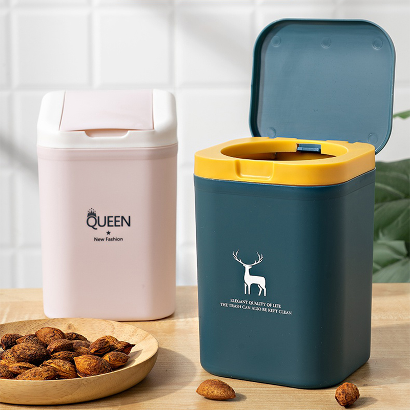 Desktop Trash Can Home Living Room Table Bedroom Bedside Mini containing bucket Trash Trash Containing Box small cylinder
