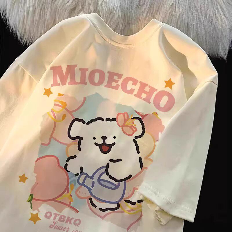 Большая детская футболка с короткими рукавами из мультфильма "Щенок" для мальчиков и девочек, новый летний детский хлопковый топ с принтом в западном стиле