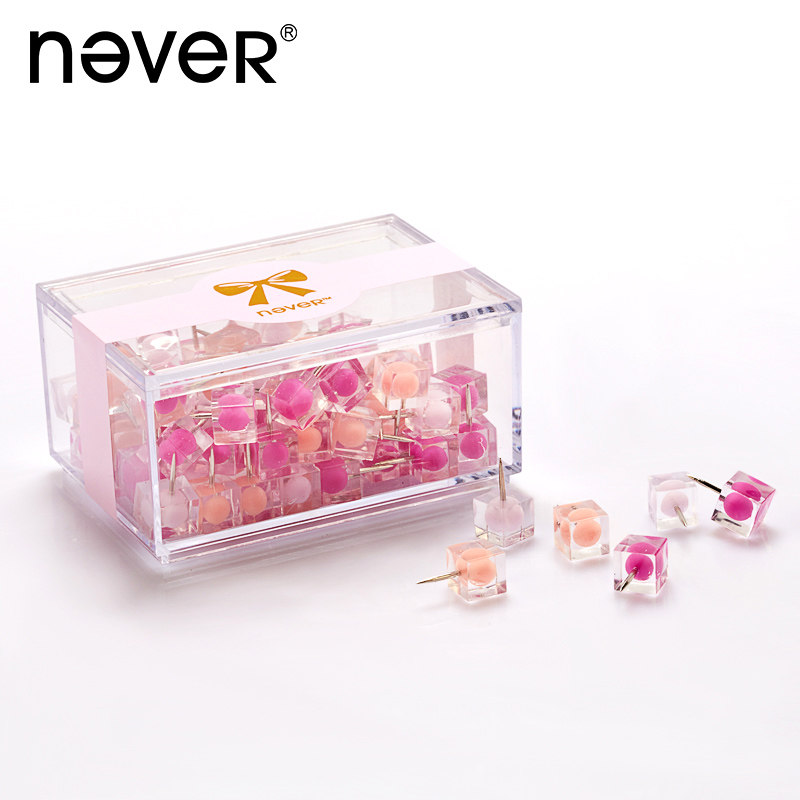 never pushpin Cork nailing photo wall I-shaped nail color transparent 80 tack pins