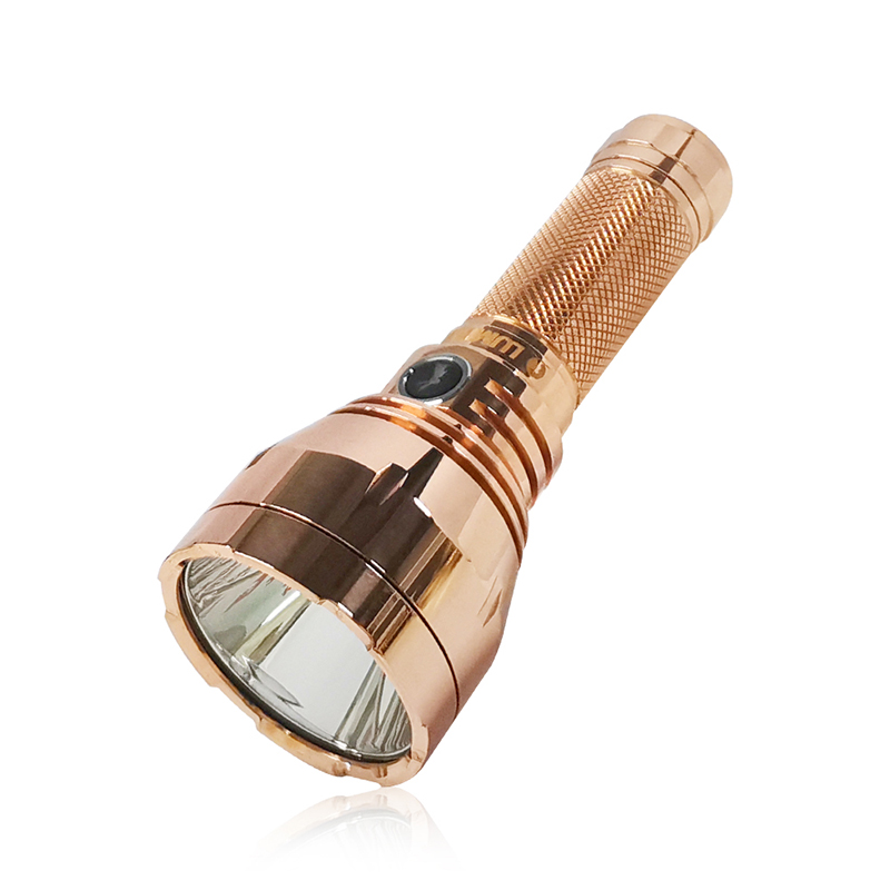 Lei Mingtu GT MINI red copper brass flashlight supports 18650 battery NM1 lamp beads 1050 meters long-range flashlight