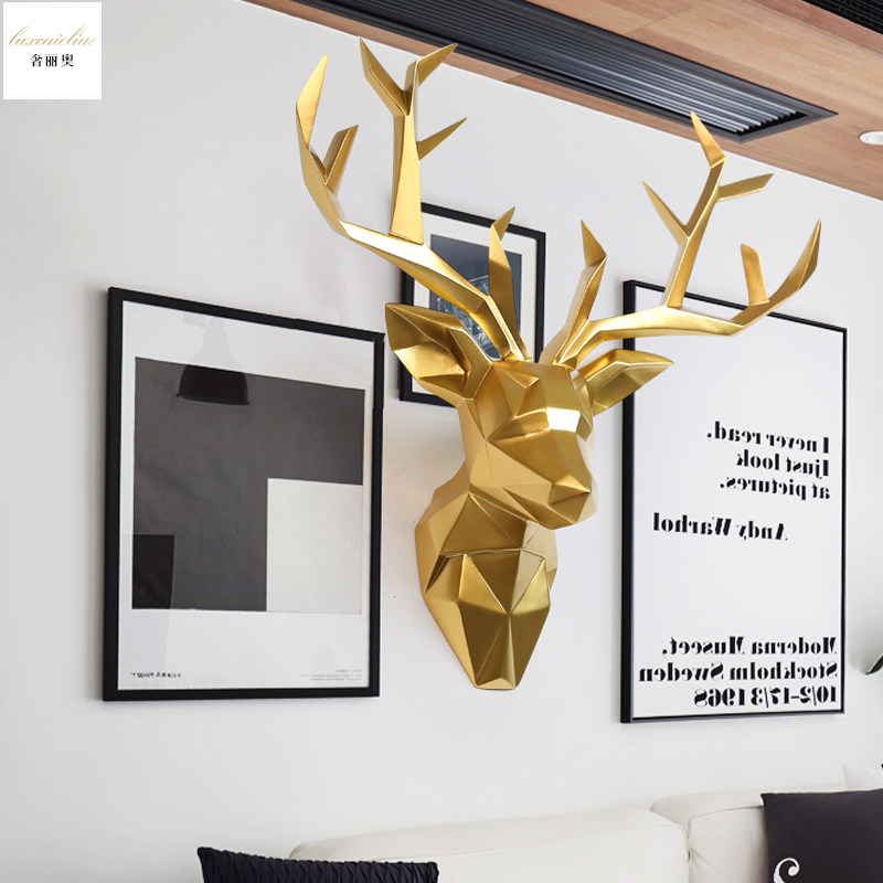 Deer head decorative wall hanging pieces wall decoration Nordic home bar wall ins living room TV background wall hanging ornament
