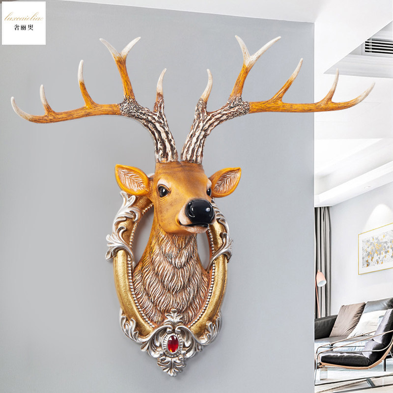 Simulation deer head wall pendant wall decoration Nordic creative bedroom wall ins living room sofa background wall decoration