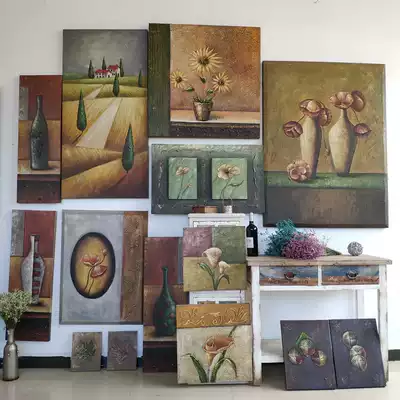 Lonely large collection American country style hand-painted oil painting retro decorative painting home mural background wall hanging print