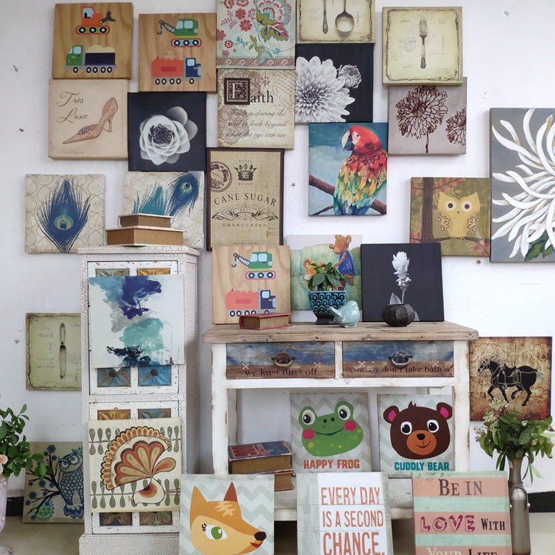 Special price clearance orphan collection - foreign trade retro hotel café decoration hanging painting modern printing craft mural