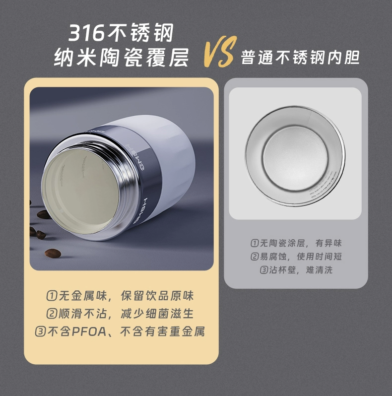 Bình Giữ Nhiệt Cốc Lót Gốm Cà Phê Cho Nữ Cao Cấp Di Động Đi Kèm 2024 Cô Gái Mới Trà binh dung nuoc lanh binh dung nuoc co voi