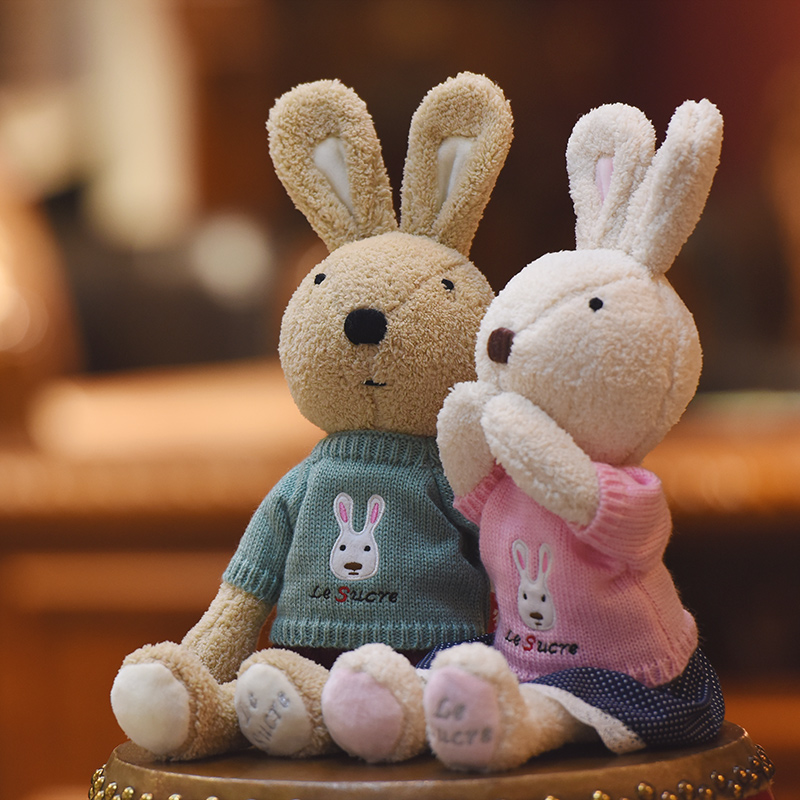 Cute rabbit doll Plush toy Bunny Ragdoll Baby soothing doll Couple Rabbit girl Birthday gift