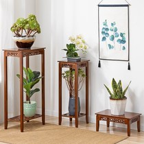 Flower stand new Chinese shelf solid wood living room flower pot frame wooden retro floor-standing flower a few antique multi-layer shelf