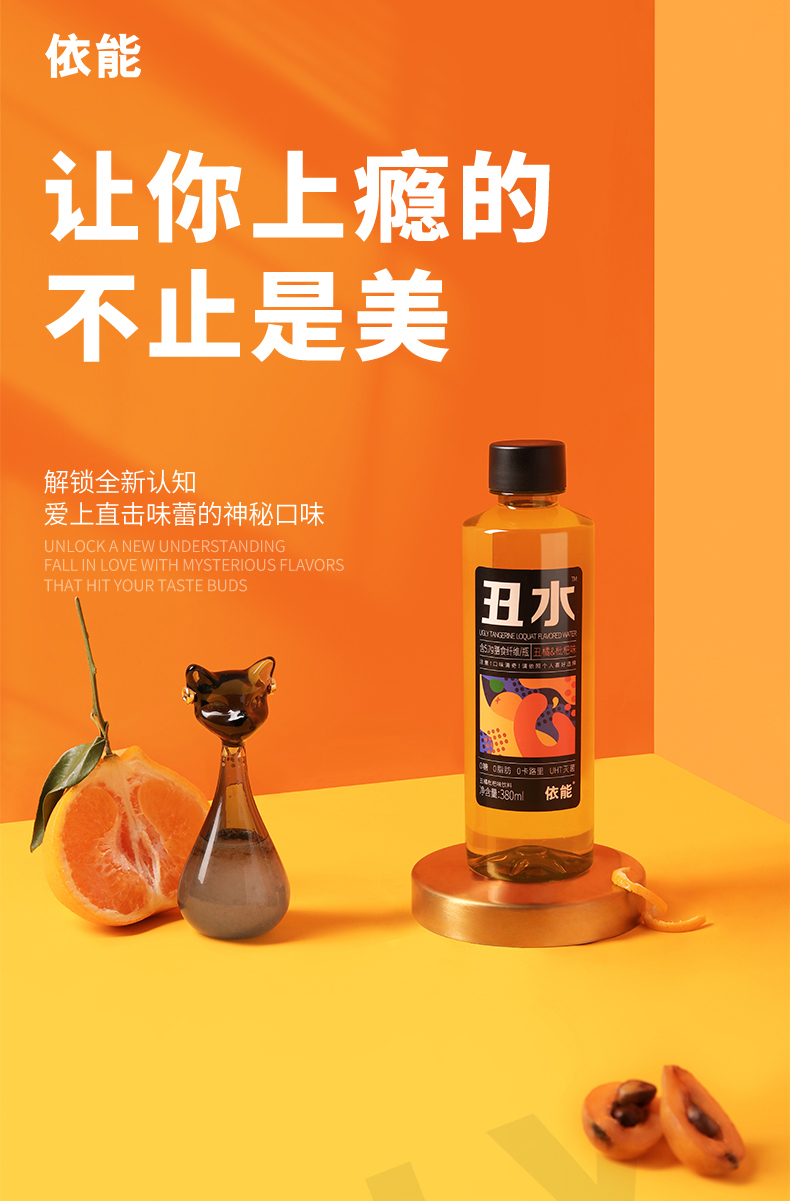 依能丑水丑橘枇杷风味饮料380ml*12瓶