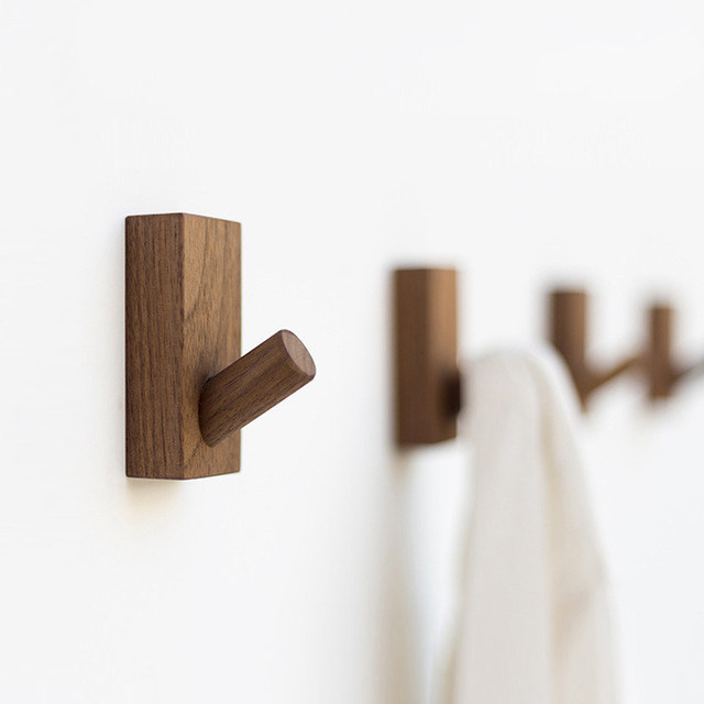 Solid Wood Creative Hood Hook Powerful Sticky Hook Free To Punch Nordic Wall Hooks Min Shuangguan Doorway Hung Hanger