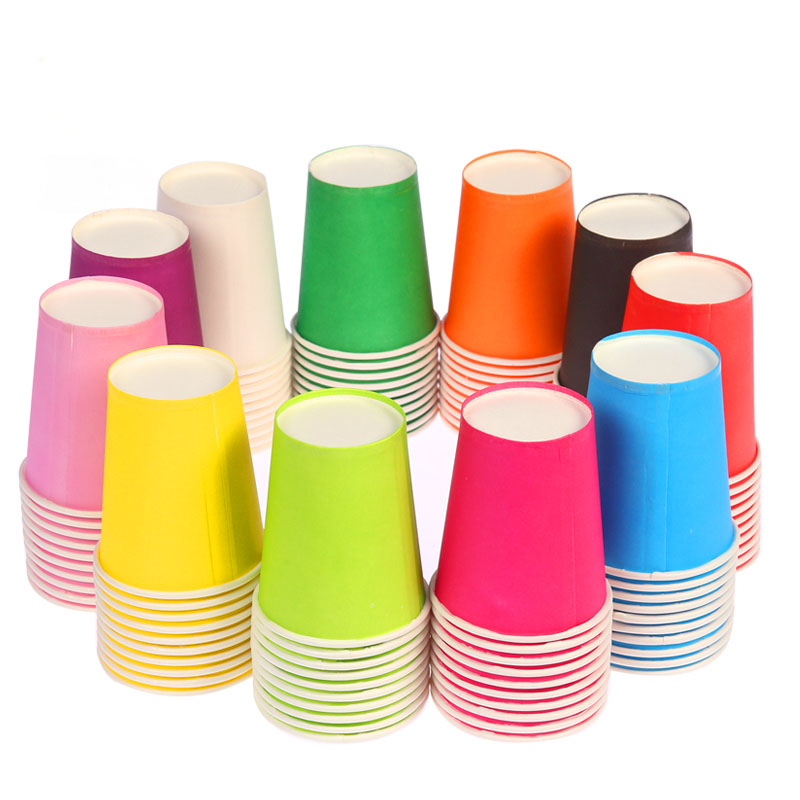 Color paper cup kindergarten handmade diy children's art creative puzzle material disposable white paper cup