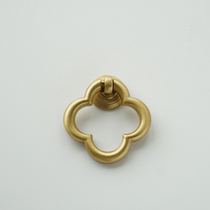Nordic light luxury Modern American French New Chinese Brass flower-shaped drawer handle clover cabinet door handle