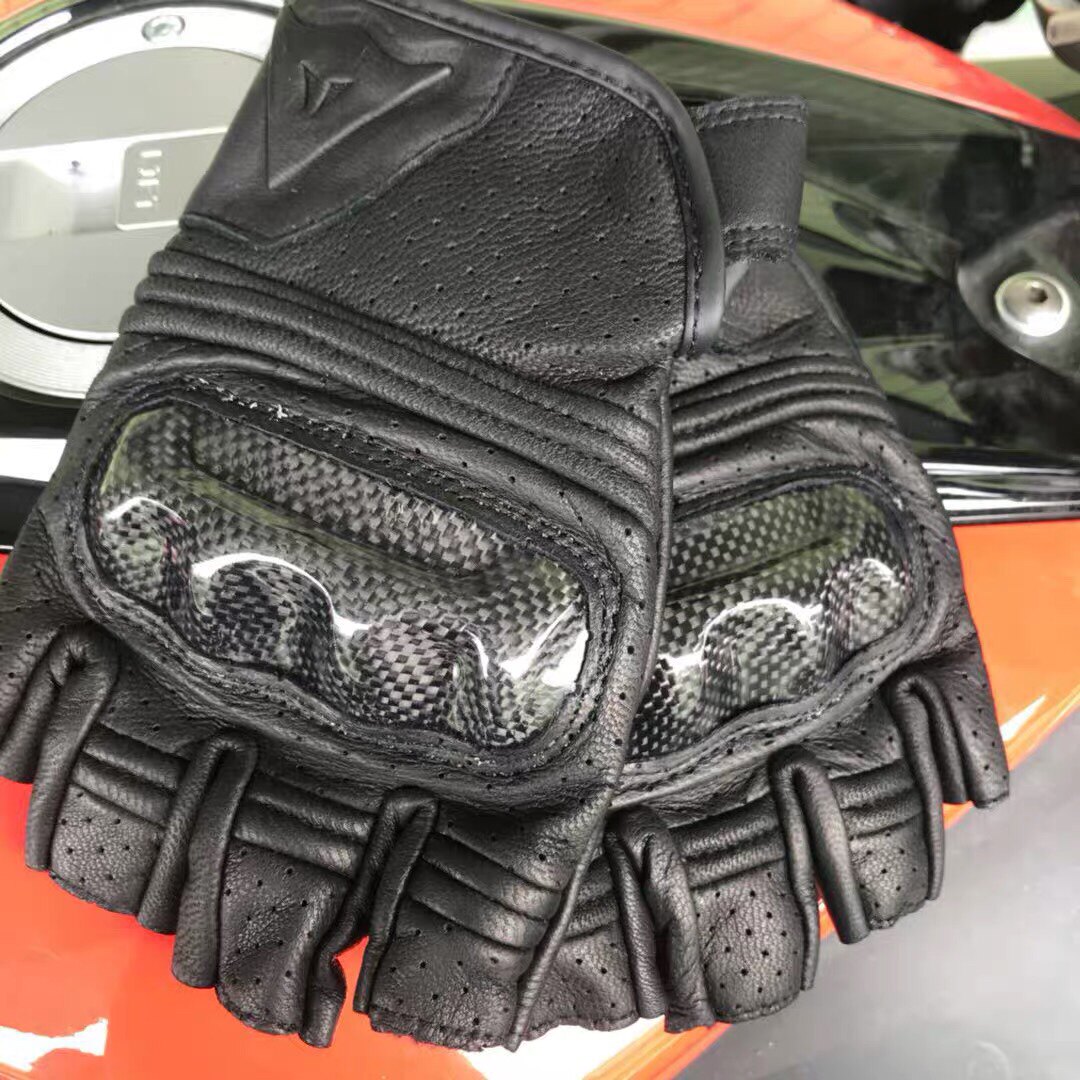 New Dennis half-finger motorcycle gloves motorcycle riding rider anti-fall black sheepskin breathable summer men and women