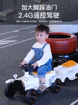 Baby toy car for more than 6 months Childrens electric human remote control with big push big number one year old baby can sit