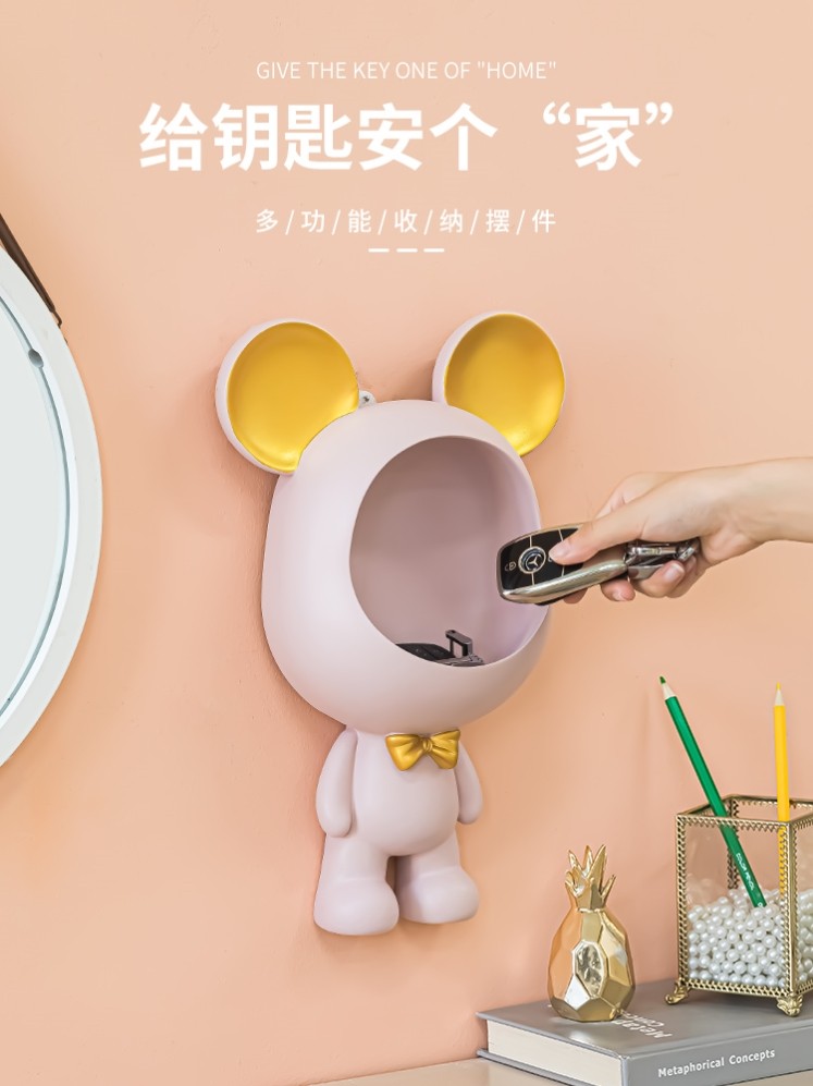 Entrance Door Containing box Creative placing key Divine Instrumental Wall-Free to be punched into the swing piece on the shelf Home