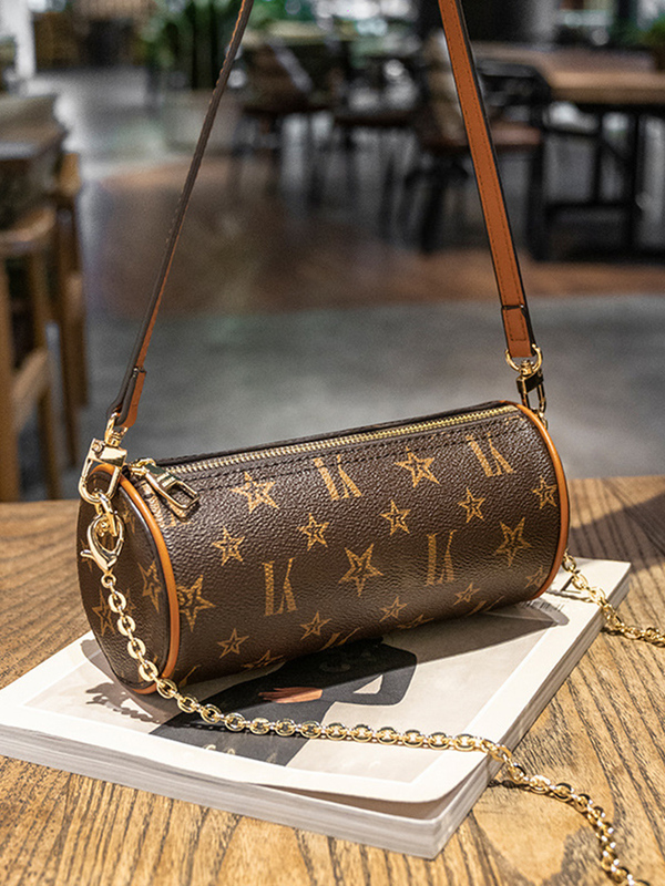 Genuine Leather Underarm Cylindrical Bag for Women 2026 New Summer Chain Versatile Retro Single Shoulder Crossbody Cylindrical Small Bucket Bag