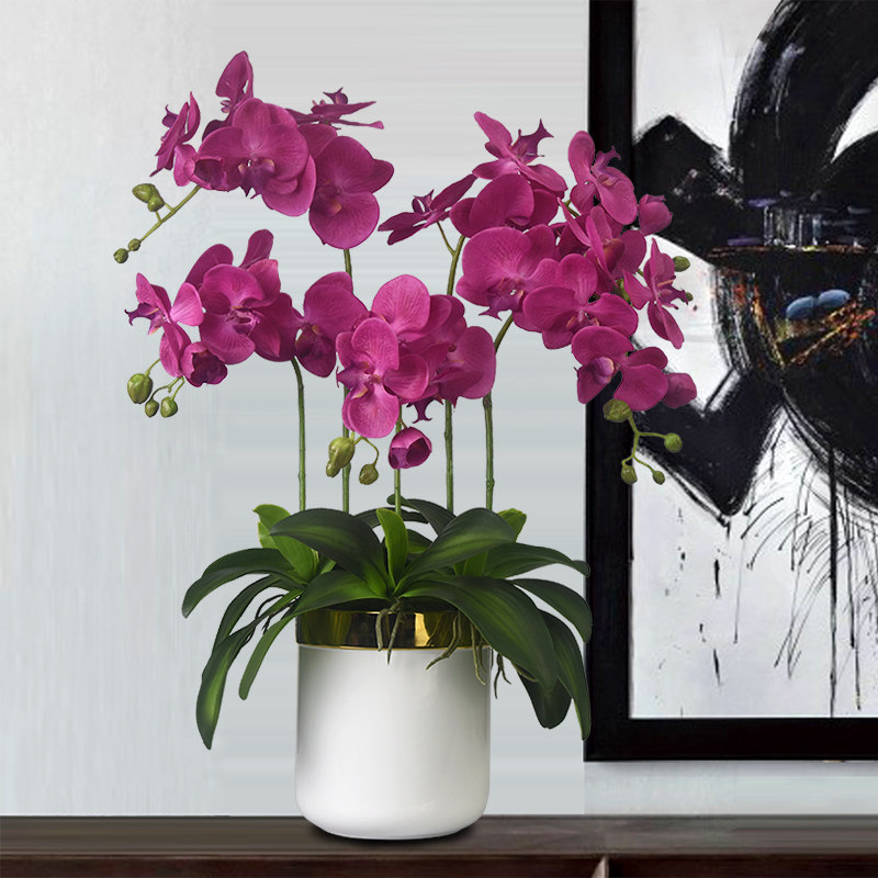Butterfly Lan Emulation Flowers High Quality Orchid Fake Flowers Potted Room Dining Room Restaurant Modern Vase Flower Arrangement Decorative Pendulum-Taobao