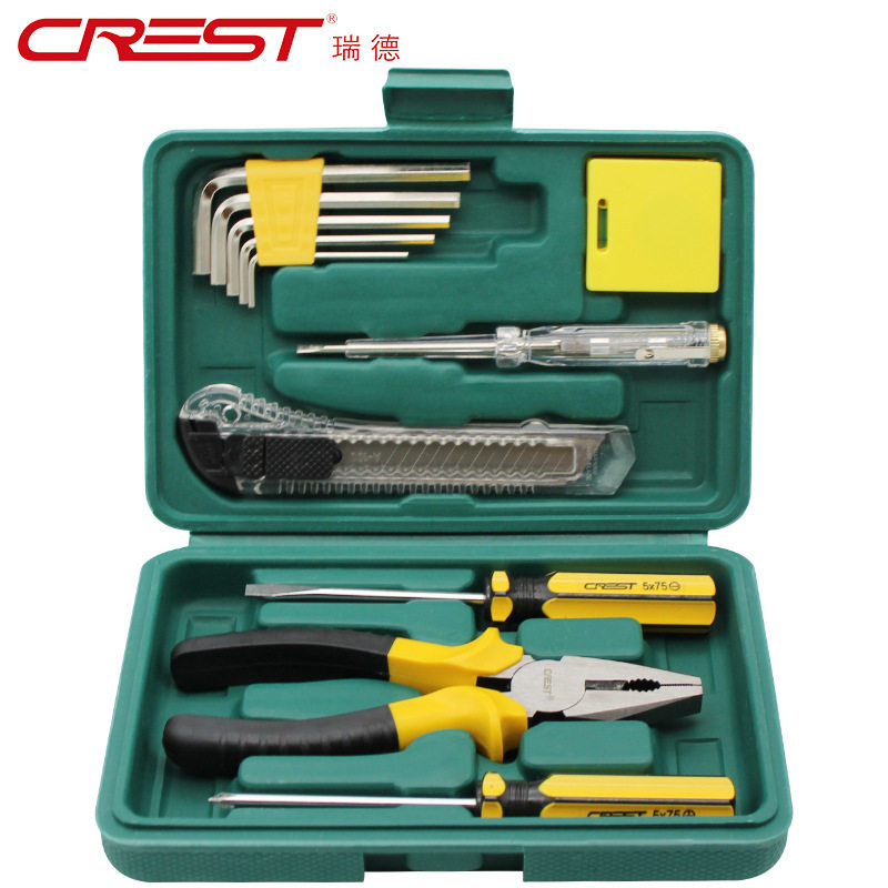 Red Hardware Toolbox Set Household Screwser Combined Banking Insurance 11 Piece Gift Customized Supply