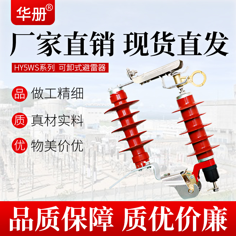 High pressure 10KV zinc oxide arrester HY5WS - 17 50DL - TB unloadable falling arrester is plugged